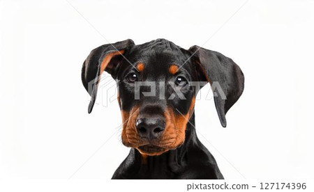 Doberman puppy portrait 127174396