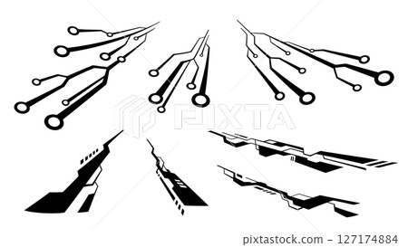 Illustration material of lines extending from a distance, representing a cyber image Illustration material of lines extending from a distance, representing a cyber image 127174884