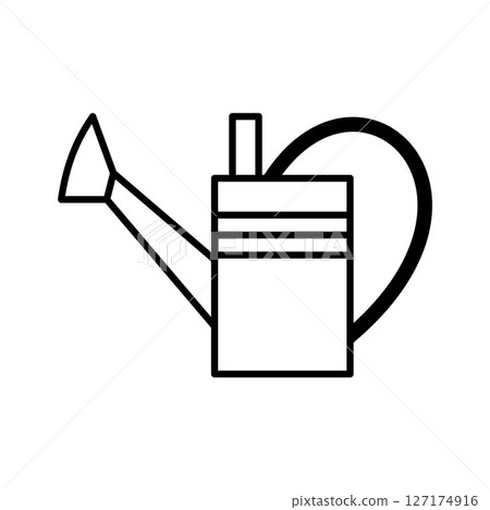Watering can outline icon isolated on white. 127174916