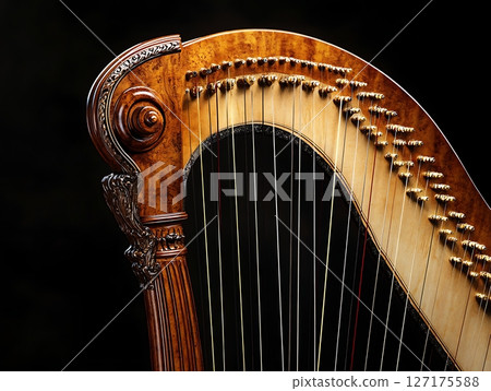Grand Harp with Stunning Detail and Artistic Craftsmanship Grand Harp with Stunning Detail and Artistic Craftsmanship 127175588