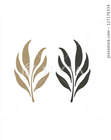 Elegant Minimalist Botanical Leaf Design Elements Brown Black art icon logo deco plant shape image Elegant Minimalist Botanical Leaf Design Elements Brown Black art icon logo deco plant shape image 127176334
