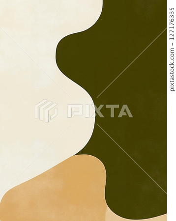 Abstract Beige Olive Green Organic Shapes Modern Art Background Design wall style color fluid image 127176335