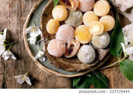 Traditional Japanese Mochi Sweets Ceramic Bowl Traditional Japanese Mochi Sweets Ceramic Bowl 127176445