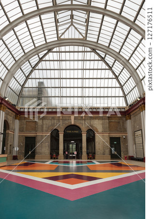 Interior design of the East Court with the Victorian iron and glass roof of the Alexander Palace. Interior design of the East Court with the Victorian iron and glass roof of the Alexander Palace. 127176511
