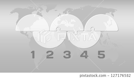 Five steps line infographic, puzzle diagram 127176582