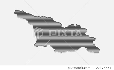 Abstract map of Georgia, parallel grey lines 127176634