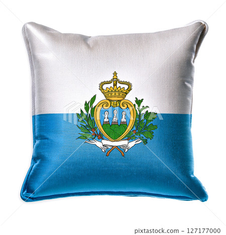 白色背景上的聖馬力諾國旗墊。 127177000