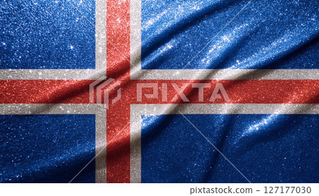 Sparkling Icelandic flag 127177030