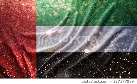 The glittering flag of the United Arab Emirates 127177059