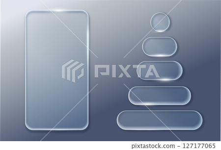 Vector transparent glass design elements. 127177065