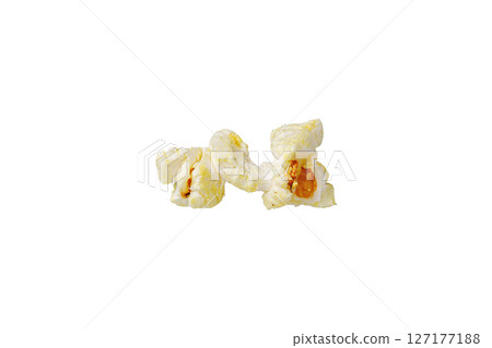macro popcorn on isolated and white background 127177188