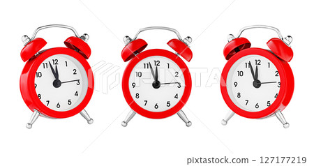 classic watch, pointer clock, Red color alarm watch on isolated white background classic watch, pointer clock, Red color alarm watch on isolated white background 127177219