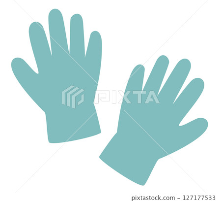 Cute and simple medical gloves vector illustration icon Cute and simple medical gloves vector illustration icon 127177533