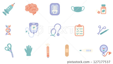 Cute and simple medical vector illustration icon set Cute and simple medical vector illustration icon set 127177537