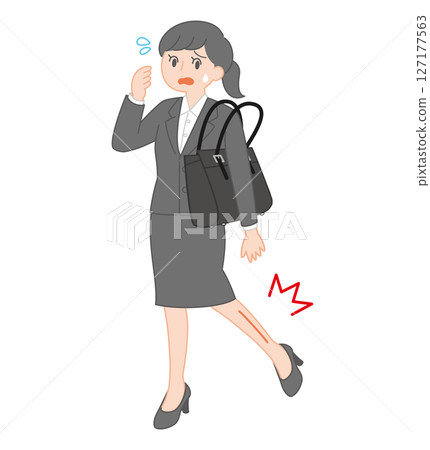 一位求職學生因襪子破損而苦惱的插圖 127177563