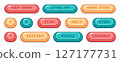 8bit retro pixel art buttons, interface menu icons or old video game symbols 127177731