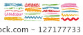 Vector set of colored hand drawn charcoal underlines, scribbles, brush strokes or freehand crayon lines 127177733