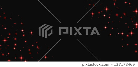 Red sparkling stars background, shiny particles light effect, transparent flying stardust texture, abstract twinkle backdrop. Red sparkling stars background, shiny particles light effect, transparent flying stardust texture, abstract twinkle backdrop. 127178469
