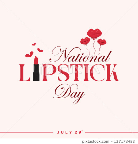 National Lipstick Day typography letter emblem template background National Lipstick Day typography letter emblem template background 127178488