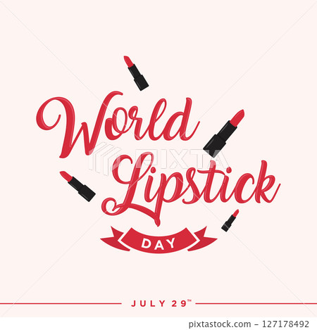 World Lipstick Day emblem suitable emblem template background 127178492