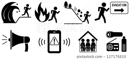 災害疏散行為和防災圖示集的說明 127178810