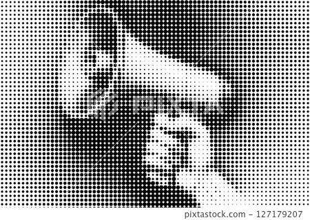 Halftone Effect Hand Holding Megaphone Halftone Effect Hand Holding Megaphone 127179207