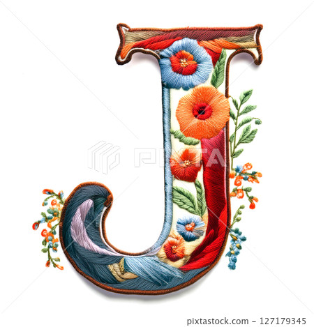 Embroidered letter "J" 127179345