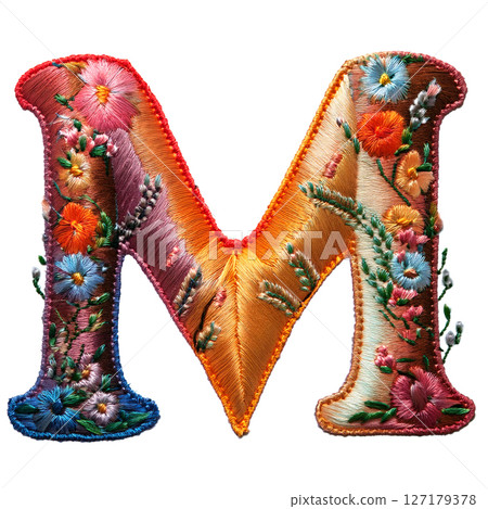 Embroidered letter "M" Embroidered letter "M" 127179378