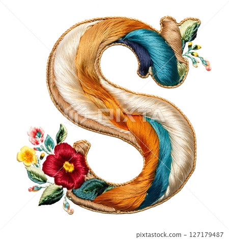 Embroidered alphabet letter "S" 127179487