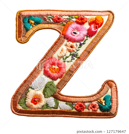 Embroidered alphabet letter "Z" 127179647
