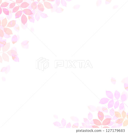 Cute illustration background with pink leaves falling Cute illustration background with pink leaves falling 127179683
