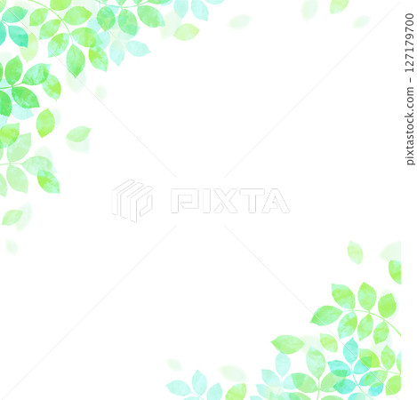 A refreshing illustration background with fresh green leaves falling 127179700