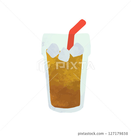 Picture book style hand drawn iced coffee 127179838