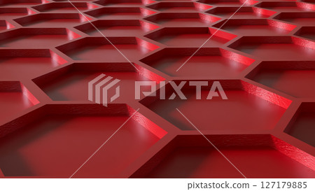 The Red Beehive for Abstract Background concept 3d Rendering. The Red Beehive for Abstract Background concept 3d Rendering. 127179885