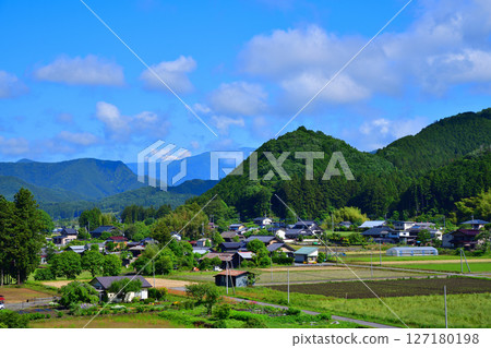 View of the upstream of the Omoi River from Shin-Okoshiji Bridge, Kanuma City 127180198