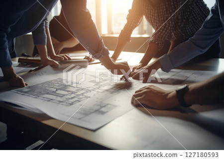 A person checking a proposal during a meeting 127180593