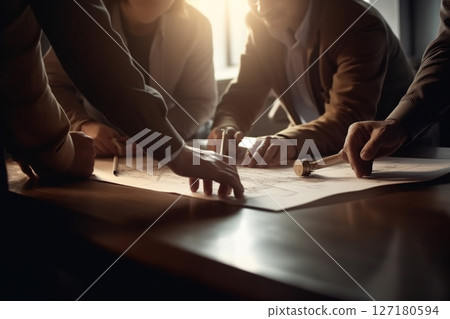 A person checking a proposal during a meeting 127180594