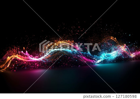 Colorful wave digital art 127180598