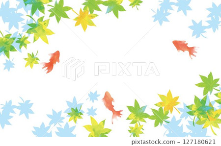 Refreshing watercolor goldfish, summer, Japanese paper 127180621