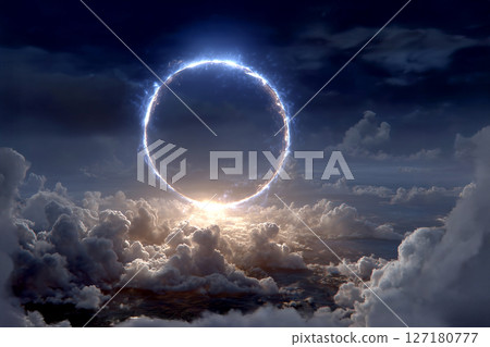 在星空背景下釋放能量 127180777
