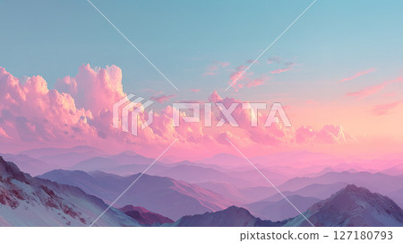 柔和的色彩漸層天空 127180793