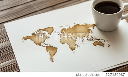 A map made of coffee stains 127180987