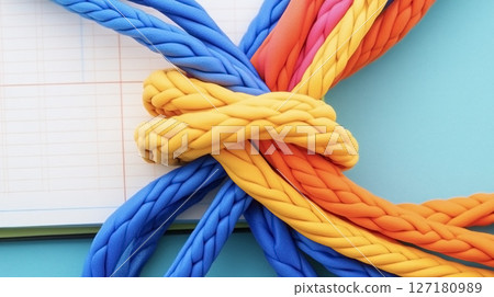 Tied up rope 127180989