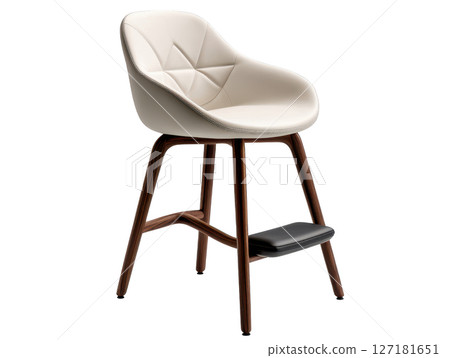 Modern barstool with footrest, featuring stylish design and comfort 127181651