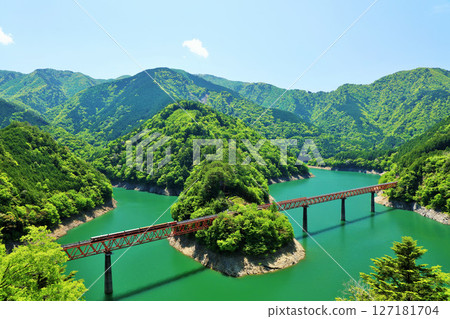 靜岡縣，藍天下的奧大井站 127181704