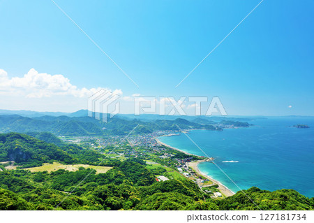 千葉縣藍天碧海房總半島（從野木切山眺望） 127181734