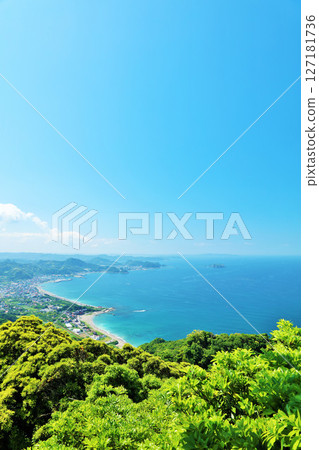 Chiba Prefecture Blue Sky and Blue Sea Boso Peninsula (View from Mt. Nokogiri) 127181736