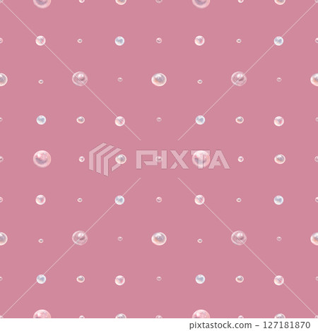 Seamless watercolor pattern with pearls on a pink background 127181870