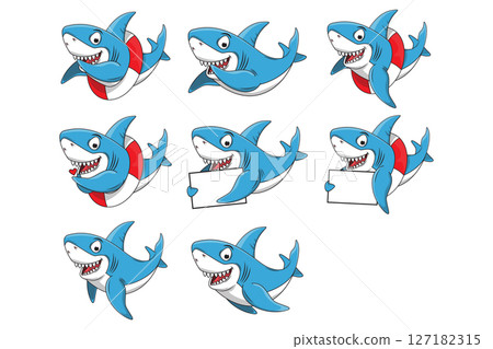 Cute Shark Animal Cartoon Cute Shark Animal Cartoon 127182315