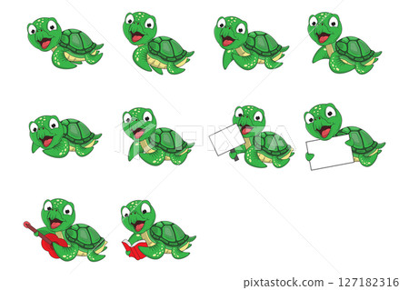 Cute Turle Animal Cartoon 127182316